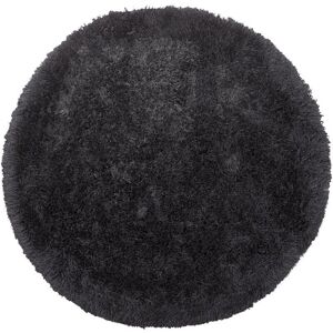 Beliani Model xx140 - Modern Black Cotton Polyester Round Rug Beliani Model xx140 - Modern Black Cotton Polyester Round Rug