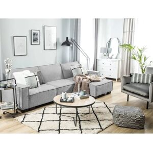 Beliani Corner Sofa ROMEDAL Light Grey Fabric Left Hand - Corner Sofa Bed Beliani Corner Sofa ROMEDAL Light Grey Fabric Left Hand - Corner Sofa Bed