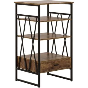 Beliani Dark Brown 3 Shelf Bookcase - Bookcase Beliani Dark Brown 3 Shelf Bookcase - Bookcase
