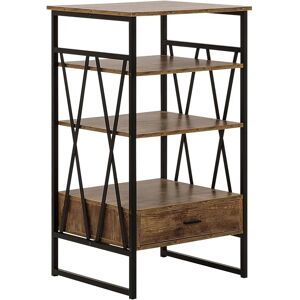 Beliani Dark Brown 3 Shelf Bookcase - Bookcase Beliani Dark Brown 3 Shelf Bookcase - Bookcase