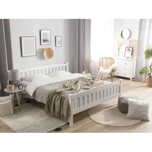 Beliani GIVERNY White King Size Bed - Scandinavian Style Beliani GIVERNY White King Size Bed - Scandinavian Style