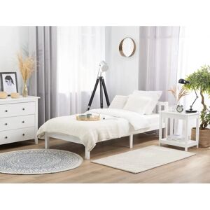 Beliani Bed FLORAC White - Single Bed, 90x200 cm, Wooden Frame Beliani Bed FLORAC White - Single Bed, 90x200 cm, Wooden Frame