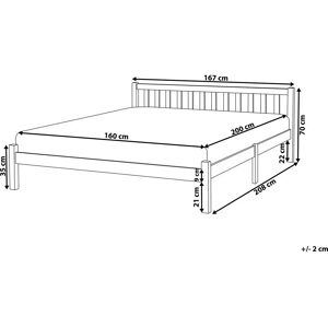 Beliani Pine Wood King Bed Frame - White - 160x200cm - Scandinavian Style Beliani Pine Wood King Bed Frame - White - 160x200cm - Scandinavian Style
