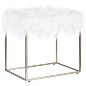 Beliani - Faux Fur Footstool White - Glam modern Footstool Beliani - Faux Fur Footstool White - Glam modern Footstool