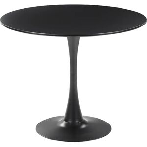 Beliani Black Round Dining Table - 90 cm - Modern Minimalist Beliani Black Round Dining Table - 90 cm - Modern Minimalist