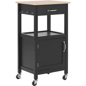 Beliani Kitchen Trolley Black - Compact Storage for Kitchen & Dining Beliani Kitchen Trolley Black - Compact Storage for Kitchen & Dining