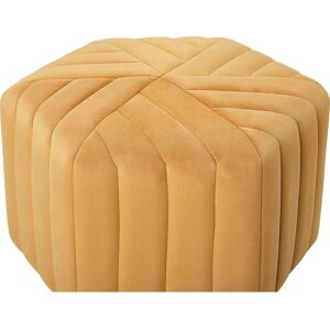 Beliani Pouffe Yellow Velvet - Hexagonal Footstool - Upholstered - Living Room Beliani Pouffe Yellow Velvet - Hexagonal Footstool - Upholstered - Living Room