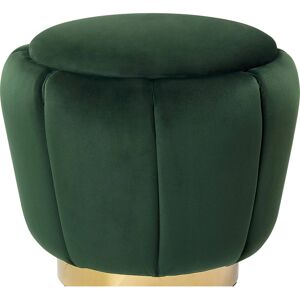 Beliani IRVING Dark Green Velvet Pouffe - Pouffe Beliani IRVING Dark Green Velvet Pouffe - Pouffe