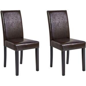 Beliani - Model BRODWAY - Dark Brown Faux Leather Dining Chairs - Dining Chairs Beliani - Model BRODWAY - Dark Brown Faux Leather Dining Chairs - Dining Chairs