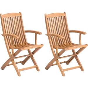 Beliani Garden Chairs MAUI - Light Wood, Foldable, Rustic Style Beliani Garden Chairs MAUI - Light Wood, Foldable, Rustic Style