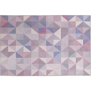 Beliani Pastel Blue Grey Triangle Pattern 140x200cm Area Rug Beliani Pastel Blue Grey Triangle Pattern 140x200cm Area Rug