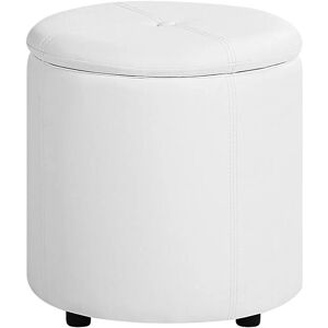 Beliani Maryland Faux Leather White Pouffe - Pouffe Beliani Maryland Faux Leather White Pouffe - Pouffe