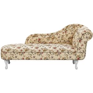 Beliani NIMES Floral Pattern Beige Chaise Lounge Beliani NIMES Floral Pattern Beige Chaise Lounge