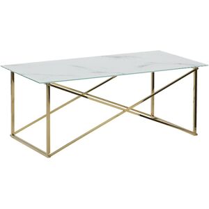 Beliani White Marble Effect Gold Legs Coffee Table - Coffee Table Beliani White Marble Effect Gold Legs Coffee Table - Coffee Table