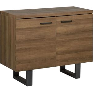 Beliani Sideboard 2 Door Dark Wood - Industrial Storage Beliani Sideboard 2 Door Dark Wood - Industrial Storage