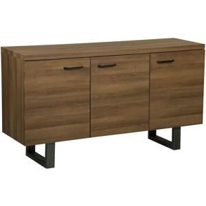 Beliani Dark Wood 3-Door Sideboard - Industrial Storage Beliani Dark Wood 3-Door Sideboard - Industrial Storage