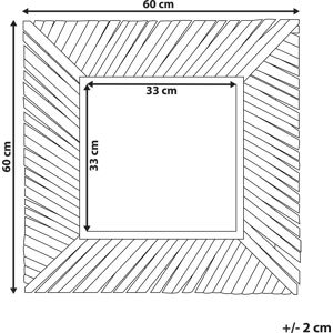 Beliani Light Wood KANAB Wall Mirror - Rustic Style - 60cm Beliani Light Wood KANAB Wall Mirror - Rustic Style - 60cm