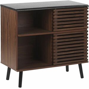 Beliani Sideboard Dark Wood PERTH - Rustic, 80x40x80cm Beliani Sideboard Dark Wood PERTH - Rustic, 80x40x80cm