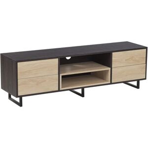 Beliani Wooden TV Stand - Modern, Rustic, 65-inch Support Beliani Wooden TV Stand - Modern, Rustic, 65-inch Support
