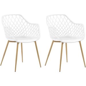 Beliani White NASHUA Dining Chairs Set of 2 - Dining Chairs Beliani White NASHUA Dining Chairs Set of 2 - Dining Chairs