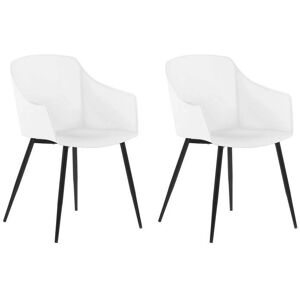 Beliani FONDA White Dining Chairs Set - Minimalist Design Beliani FONDA White Dining Chairs Set - Minimalist Design