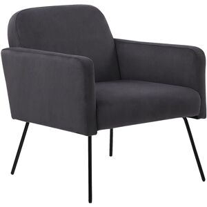 Beliani NARKEN Velvet Grey Armchair - Living Room Furniture Beliani NARKEN Velvet Grey Armchair - Living Room Furniture