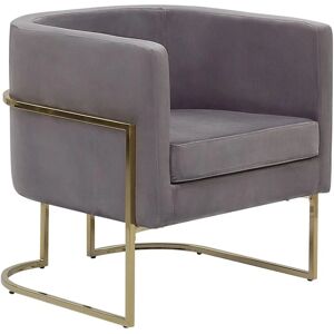 Beliani SIRKKA Grey Velvet Armchair - Armchair Beliani SIRKKA Grey Velvet Armchair - Armchair