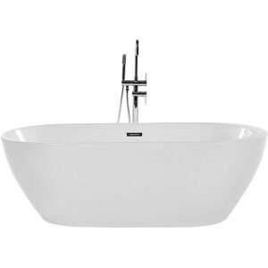 Beliani White Acrylic Freestanding Bathtub - Bath Beliani White Acrylic Freestanding Bathtub - Bath