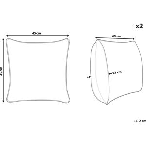 Beliani Velvet Decor Cushions Set of 2 - 45x45cm Glamour Beliani Velvet Decor Cushions Set of 2 - 45x45cm Glamour