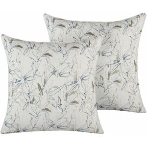 Beliani Set of 2 Floral Pattern Cushions - Cushion Decor Accessories Beliani Set of 2 Floral Pattern Cushions - Cushion Decor Accessories