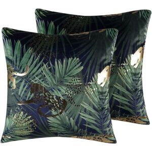 Beliani Velvet Green Palm Leaf Cushions - Decor Accessories Beliani Velvet Green Palm Leaf Cushions - Decor Accessories