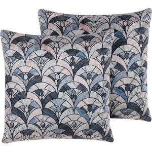 Beliani Set of 2 Decorative Cushions - Multicolour, 45x45cm, Stained Glass Effect - Vintage Glamour Decor Beliani Set of 2 Decorative Cushions - Multicolour, 45x45cm, Stained Glass Effect - Vintage Glamour Decor