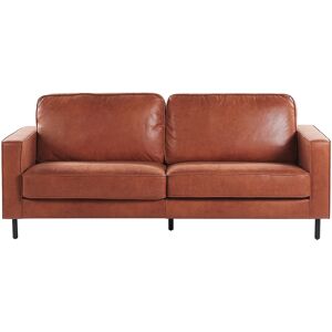 Beliani Savalén Brown Gold Faux Leather Sofa - 3 Seater Beliani Savalén Brown Gold Faux Leather Sofa - 3 Seater