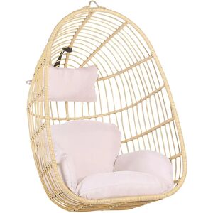 Beliani Hanging Chair Beige - Rattan Egg Shape Indoor-Outdoor - Product Type Beliani Hanging Chair Beige - Rattan Egg Shape Indoor-Outdoor - Product Type