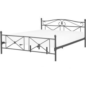 Beliani RODEZ Black Metal Double Bed - Bed Beliani RODEZ Black Metal Double Bed - Bed