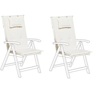 Beliani Garden Chair Cushions - Set of 2 - Off-White - 45x71x50 cm Beliani Garden Chair Cushions - Set of 2 - Off-White - 45x71x50 cm