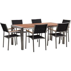 Beliani GROSSETO 6 Seater Eucalyptus Wood Garden Dining Set Beliani GROSSETO 6 Seater Eucalyptus Wood Garden Dining Set