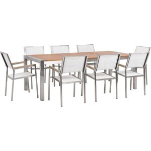Beliani GROSSETO Eucalyptus Wood 8 Seater Dining Set - Garden Furniture Beliani GROSSETO Eucalyptus Wood 8 Seater Dining Set - Garden Furniture