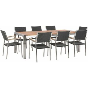 Beliani Garden Eucalyptus Dining Set - 8 Seater - Modern Garden Furniture Beliani Garden Eucalyptus Dining Set - 8 Seater - Modern Garden Furniture