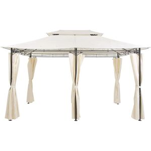 Beliani Beige Steel Frame Gazebo - 300x400 cm - Garden Shelter Beliani Beige Steel Frame Gazebo - 300x400 cm - Garden Shelter