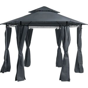 Beliani Garden Gazebo - Dark Grey UV Resistant Steel - 350x270x350 Beliani Garden Gazebo - Dark Grey UV Resistant Steel - 350x270x350