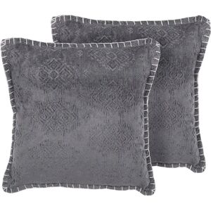 Beliani Set of 2 Decorative Cushions - Vintage Geometric Style Beliani Set of 2 Decorative Cushions - Vintage Geometric Style