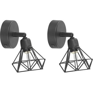 Conjunto de 2 lámparas de pared Beliani - Modernas de metal negro Conjunto de 2 lámparas de pared Beliani - Modernas de metal negro
