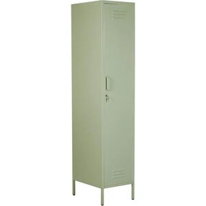 Beliani Storage Cabinet - Light Green Steel Locker with 5 Shelves & Rail - Storage Unit Beliani Storage Cabinet - Light Green Steel Locker with 5 Shelves & Rail - Storage Unit