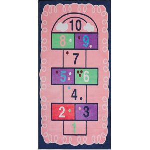 Beliani Kids Rug Hopscotch Print 80 x 150 cm Pink - Area Rug Beliani Kids Rug Hopscotch Print 80 x 150 cm Pink - Area Rug
