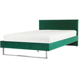 Beliani Bed BELLOU Velvet Green EU Double - Bed Beliani Bed BELLOU Velvet Green EU Double - Bed
