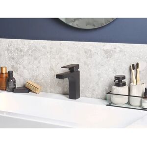 Beliani Bathroom Basin Tap - Modern Black Brass Single Lever Faucet Beliani Bathroom Basin Tap - Modern Black Brass Single Lever Faucet