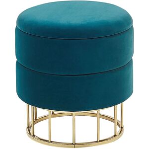 Beliani Pouf de rangement ELGIN Velours Bleu Turquoise - Pouf - Publicité Beliani Pouf de rangement ELGIN Velours Bleu Turquoise - Pouf - Publicité