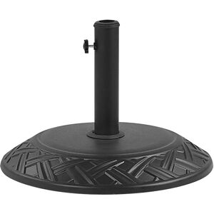 Beliani Garden Umbrella Base Black Concrete 23kg - Garden Umbrella Stand Beliani Garden Umbrella Base Black Concrete 23kg - Garden Umbrella Stand
