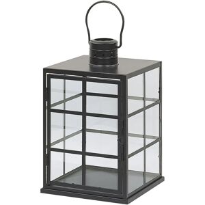 Beliani Lantern Black Metal 27 cm Glass Wall with Handle - Lantern Beliani Lantern Black Metal 27 cm Glass Wall with Handle - Lantern